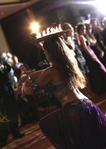 Hire Belly dancer New York Mariyah with candles at a wedding at Hilton Staten Island NY- Photo by Matt Ramos